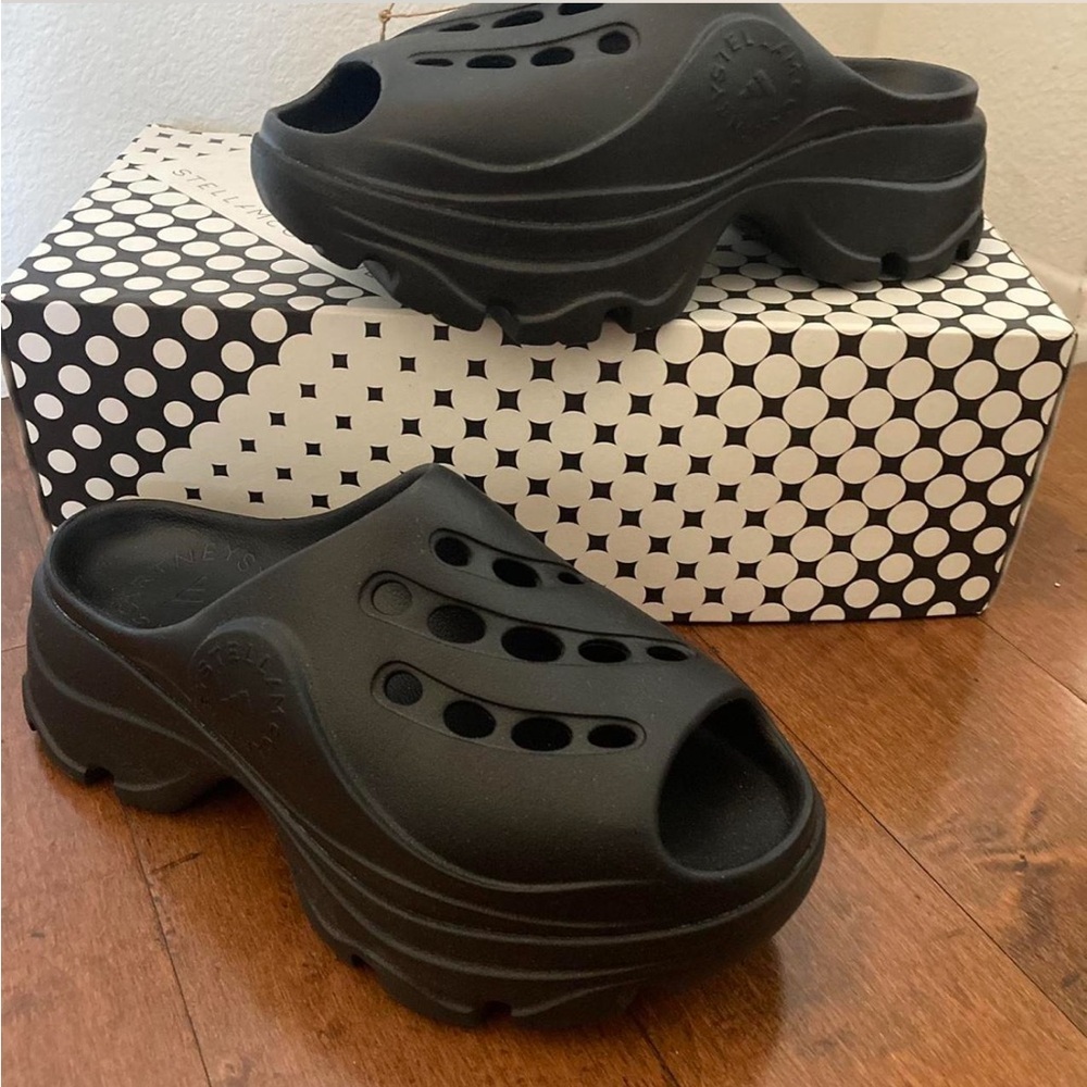 Stella McCartney x Adidas Black Platform Clogs